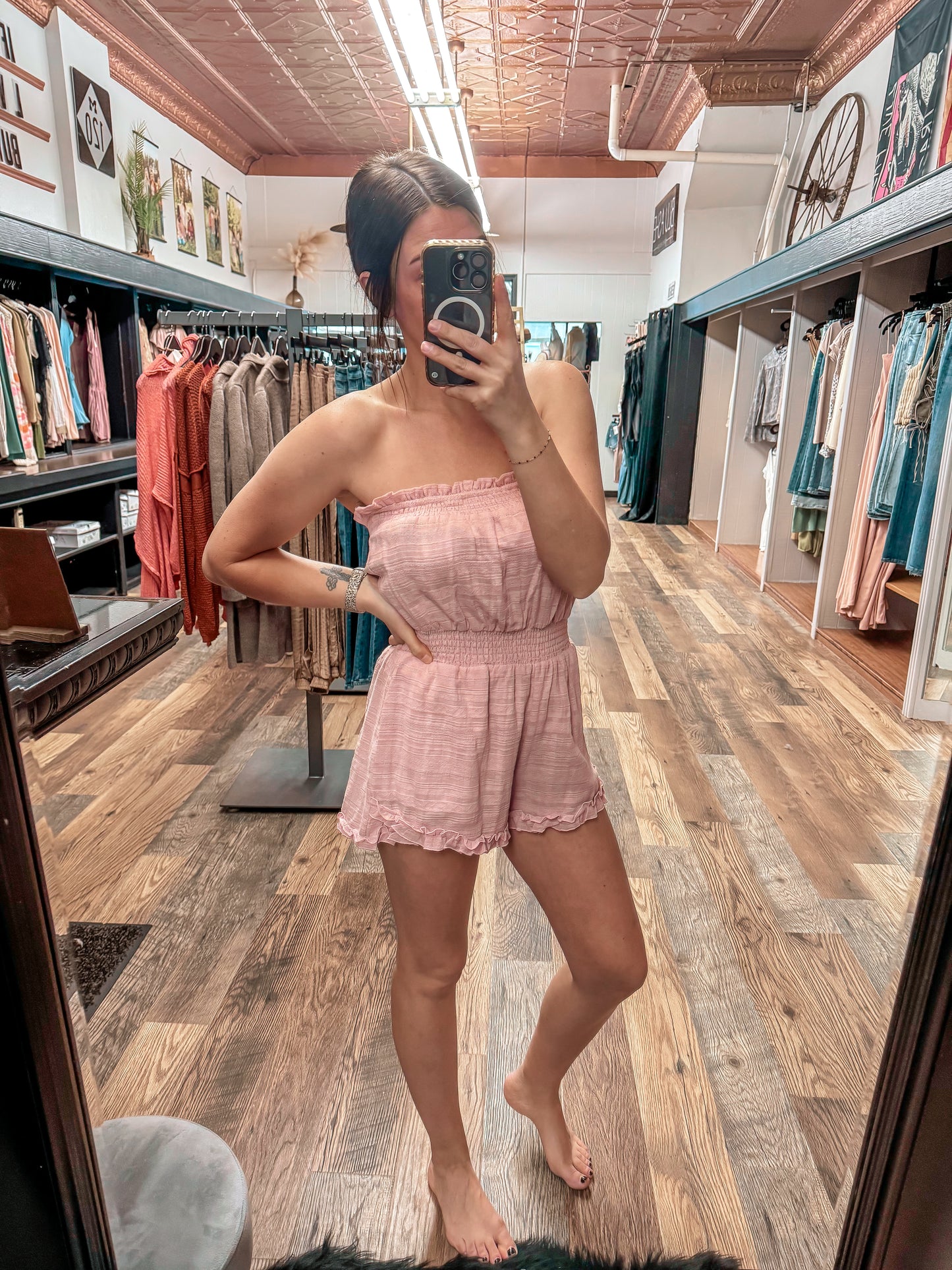 Strapless Romper - Mauve
