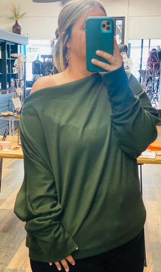 Olive Cross Back Longsleeve