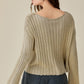 V-Neck Washed Crop Sweater