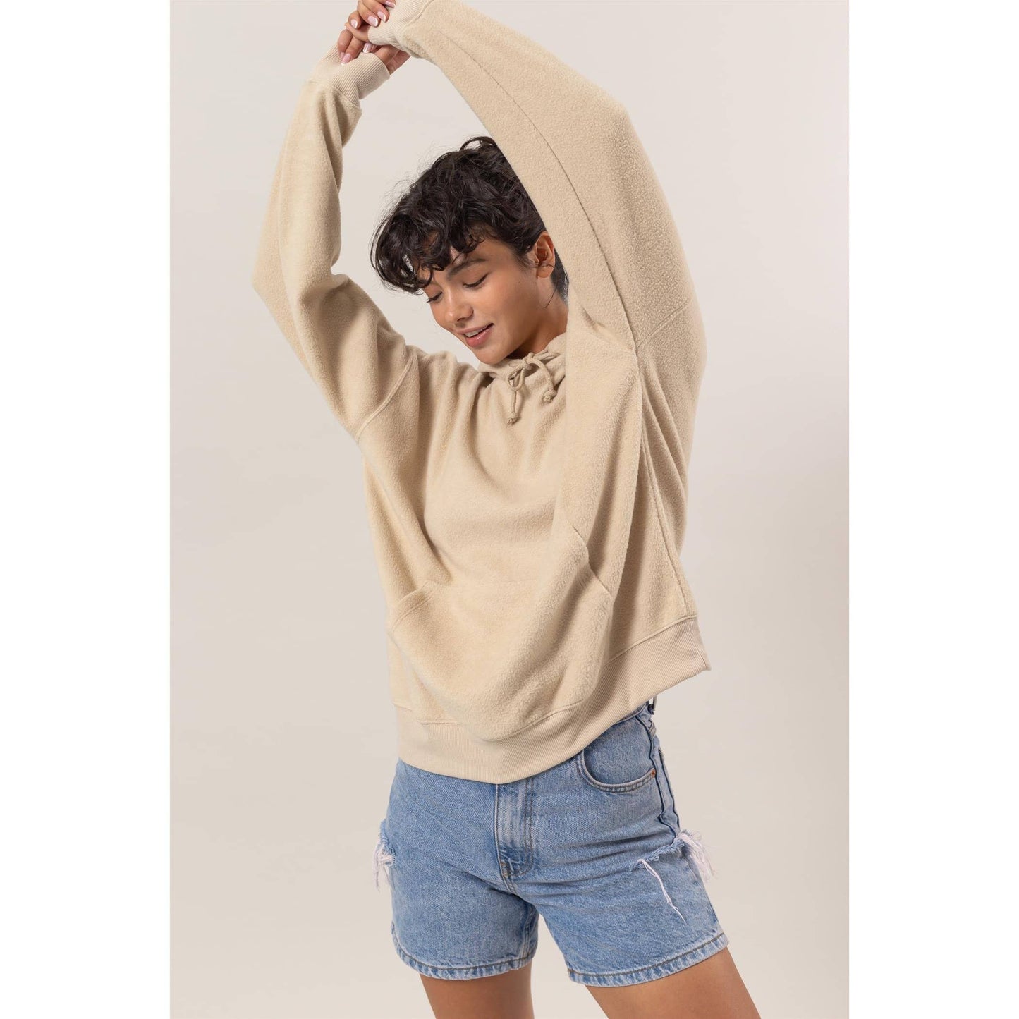 DZ25A071-Brushed Oversized Hoodie