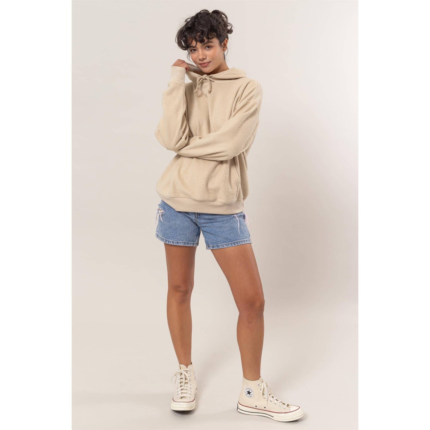 DZ25A071-Brushed Oversized Hoodie