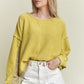 LONG DOLMAN SLEEVE ROUND NECK CASUAL KNIT SWEATER