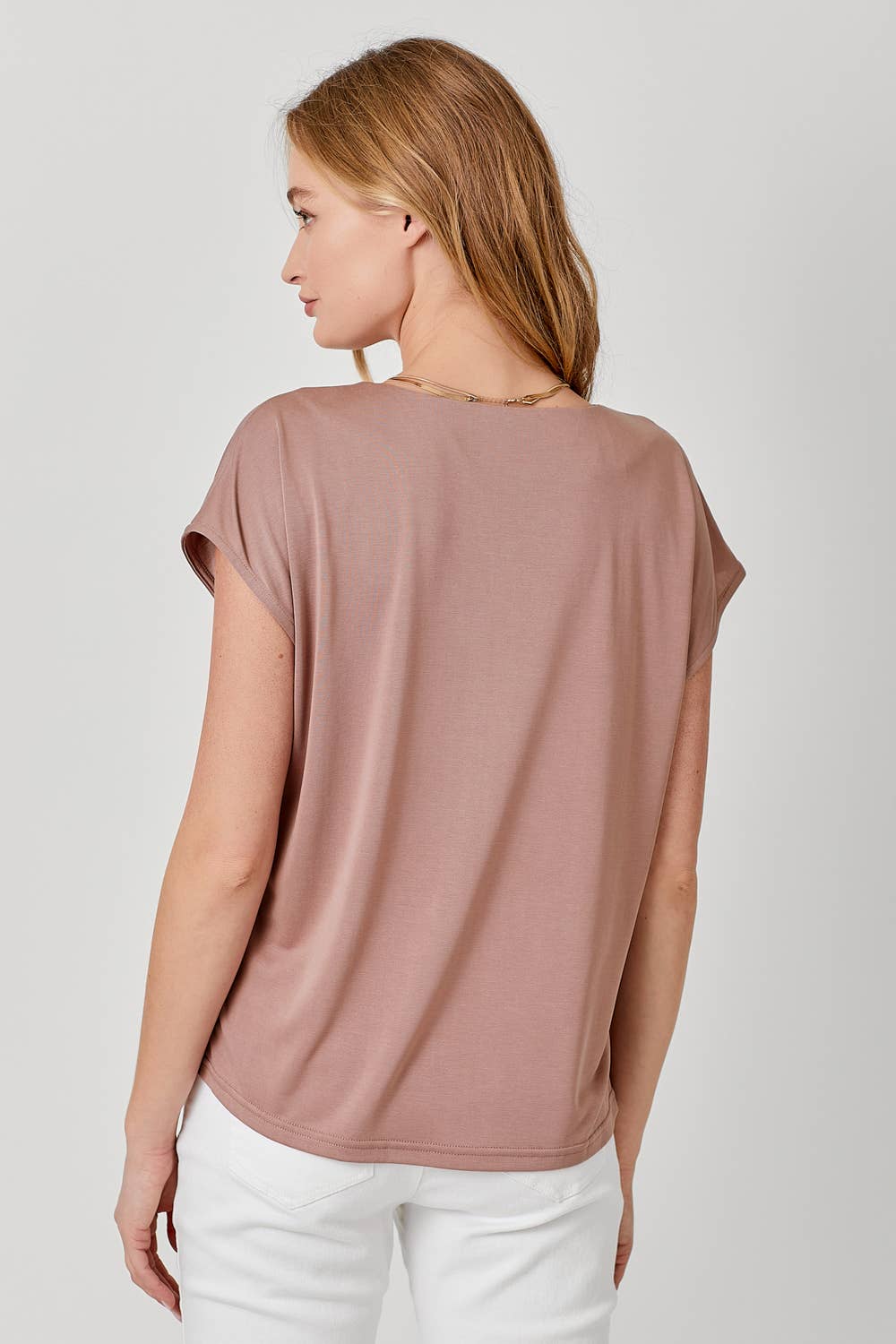 60654 Cupro Modal V-Neck Top