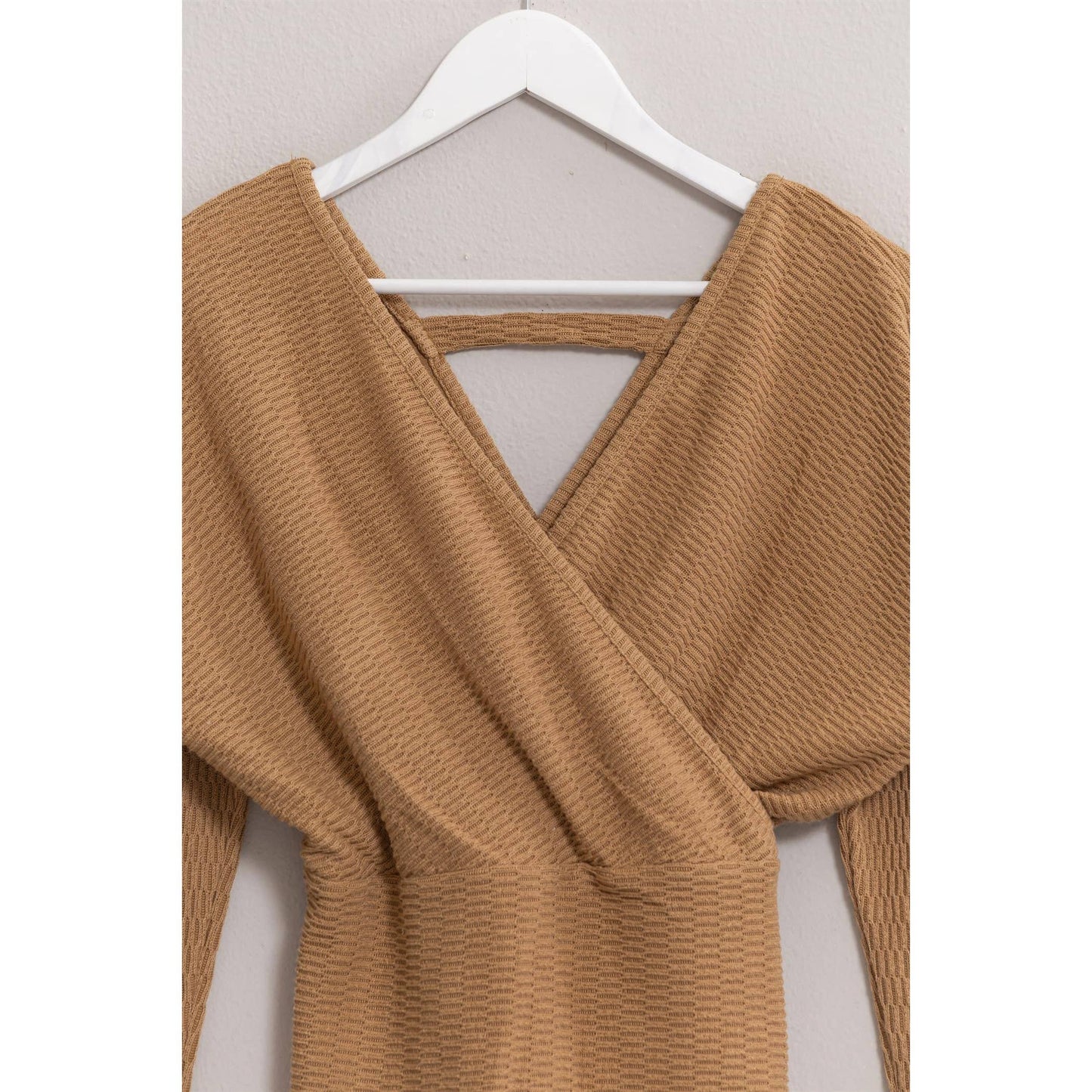 HF25A009-Surplice Knit Top