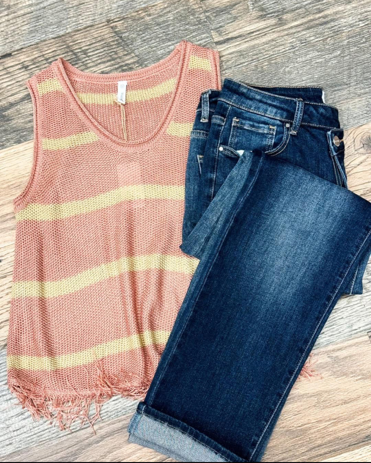 Striped Sweater With Fringe