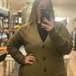 Olive 4 button Cardi