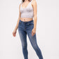 Washed Ribbed Cropped V-Neck Tank Top