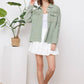 31431J - Washed Trim Detail Snap Up Twill Distressed Jacket
