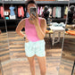 Candy Pink Round Neck Tank