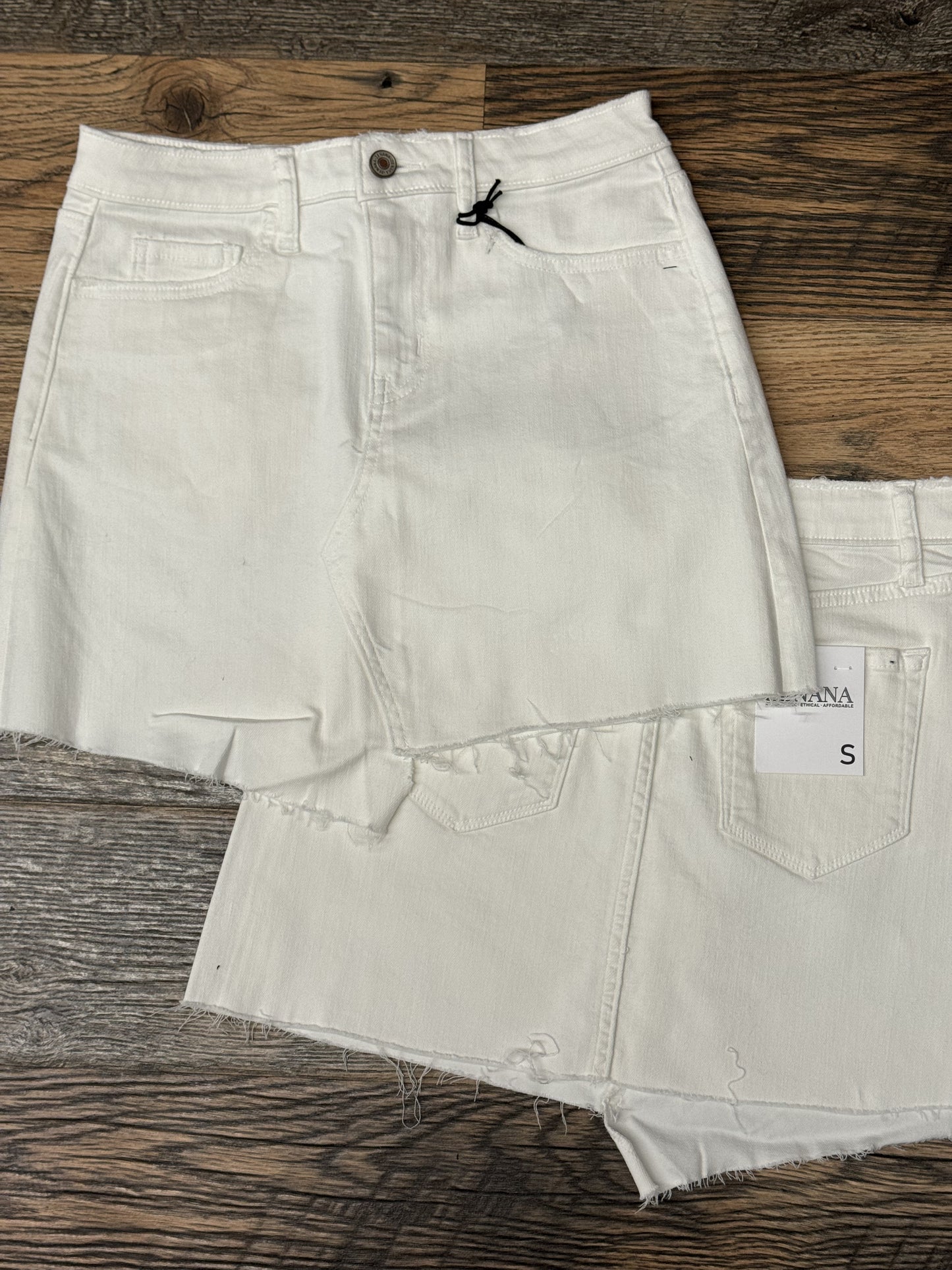 White Denim Skirt