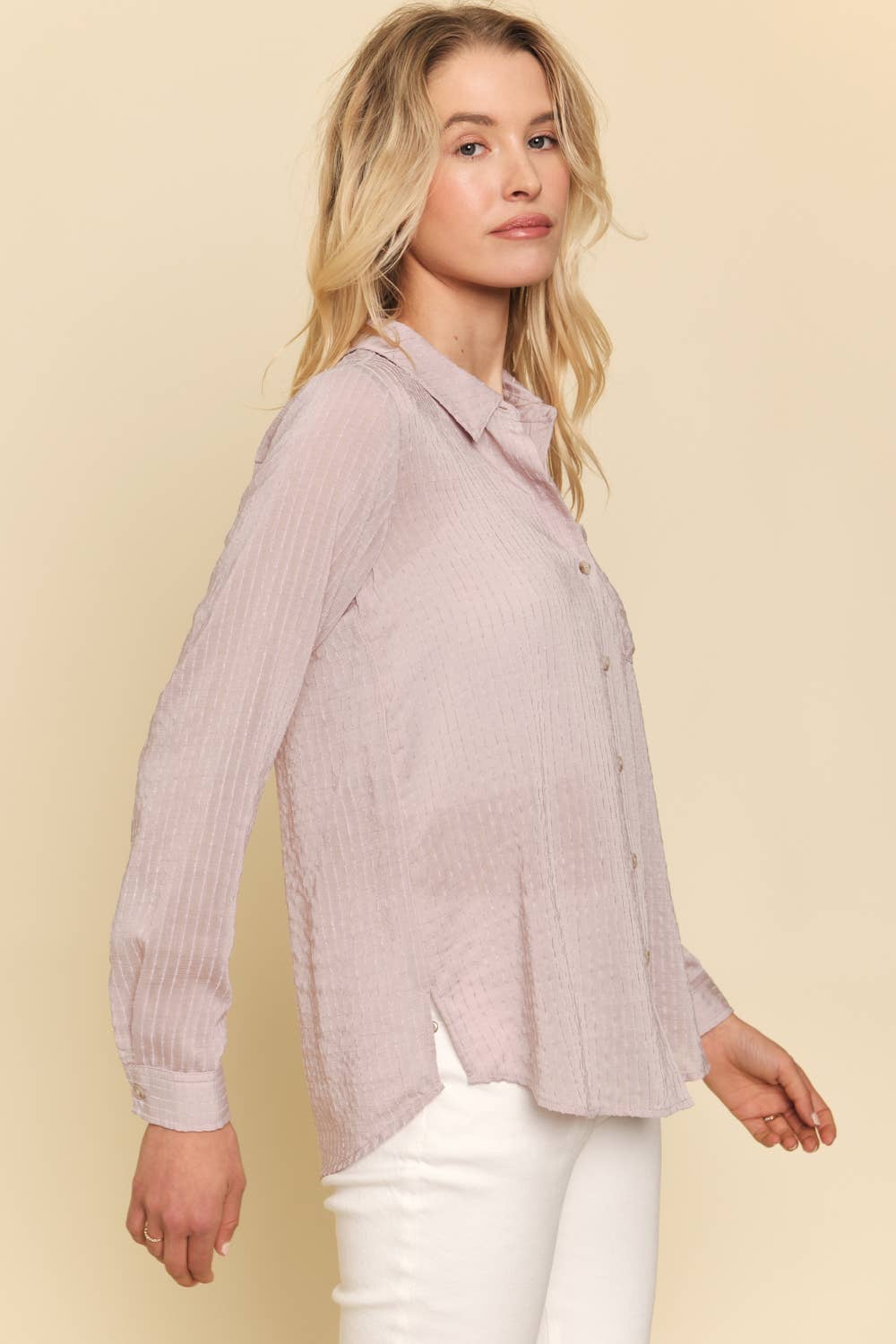 57448 Textured Button Down Shirt